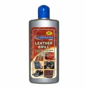 Leather conditioner applied to a brown leather bag