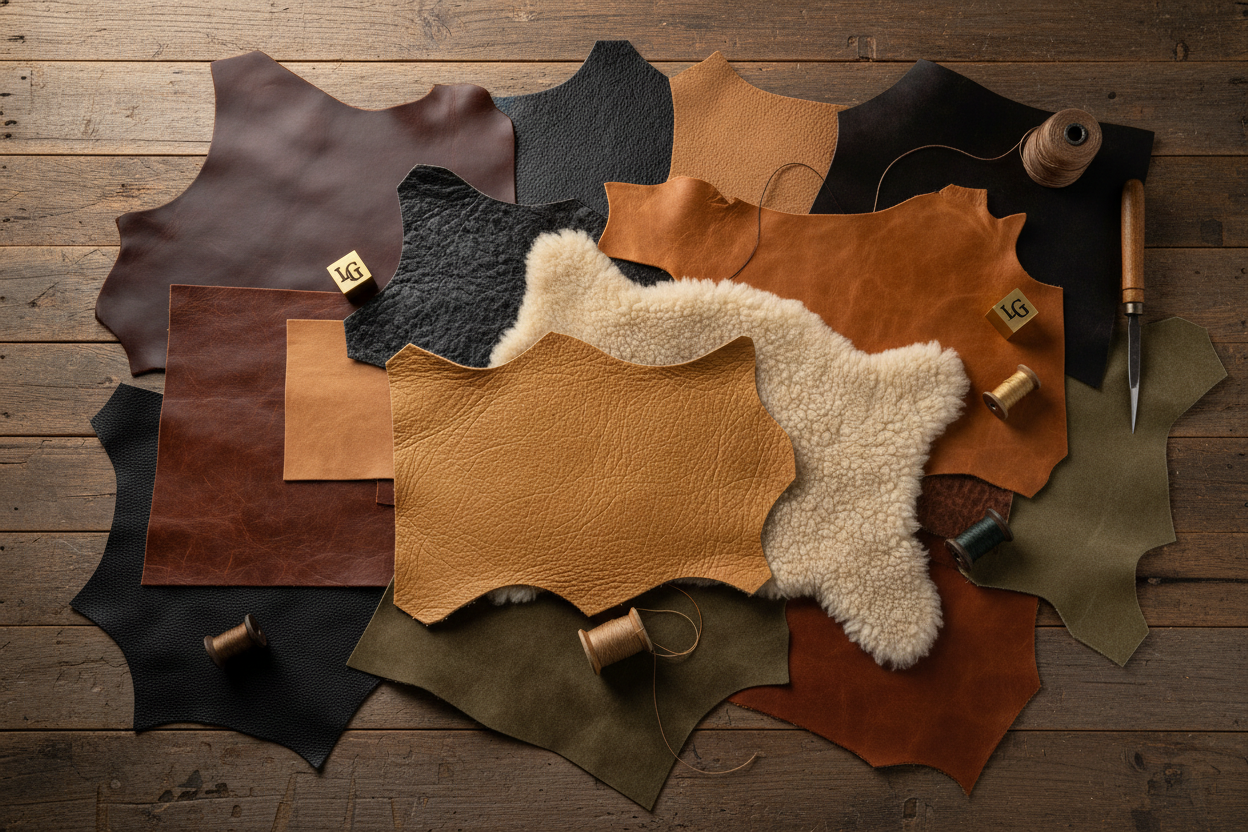 Types of natural leather full grain top grain
