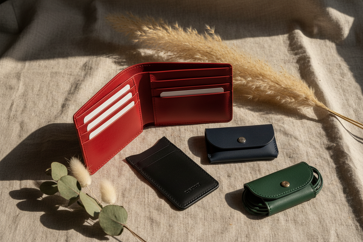 Minimalist leather accessories small goods handmade