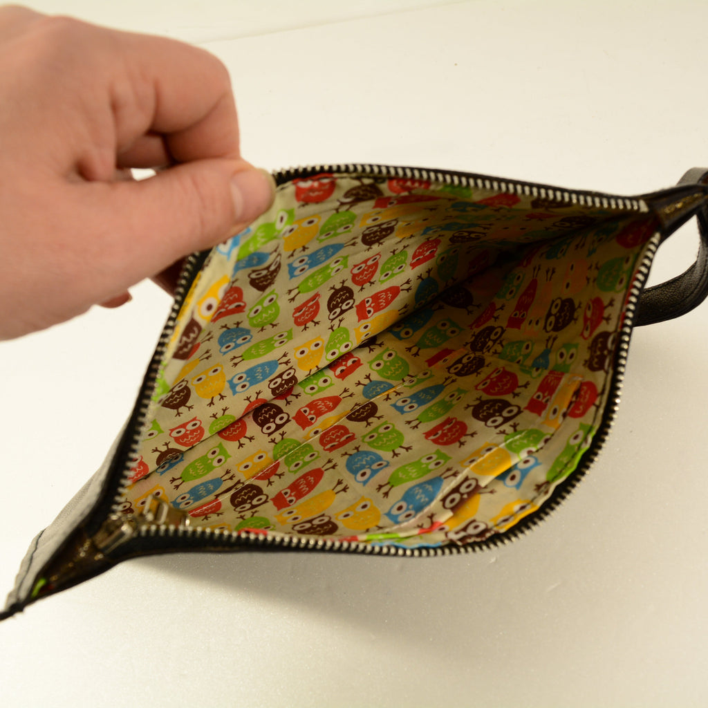 Bronze Leather Clutch Bag with Wristlet | Handmade - Nadin's Leather Studio