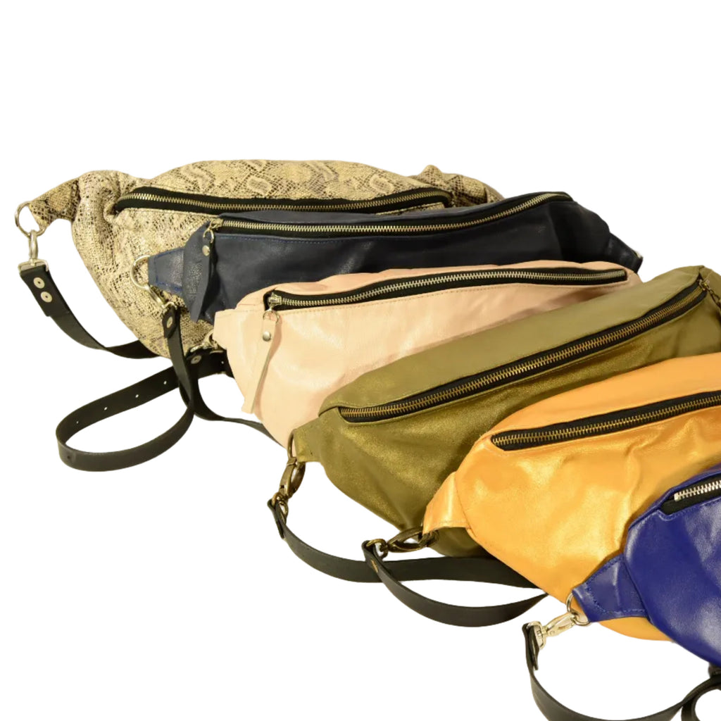 Cobalt Blue Leather Belt Bag – Handmade | Nadin's Leather Studio - Nadin's Leather Studio