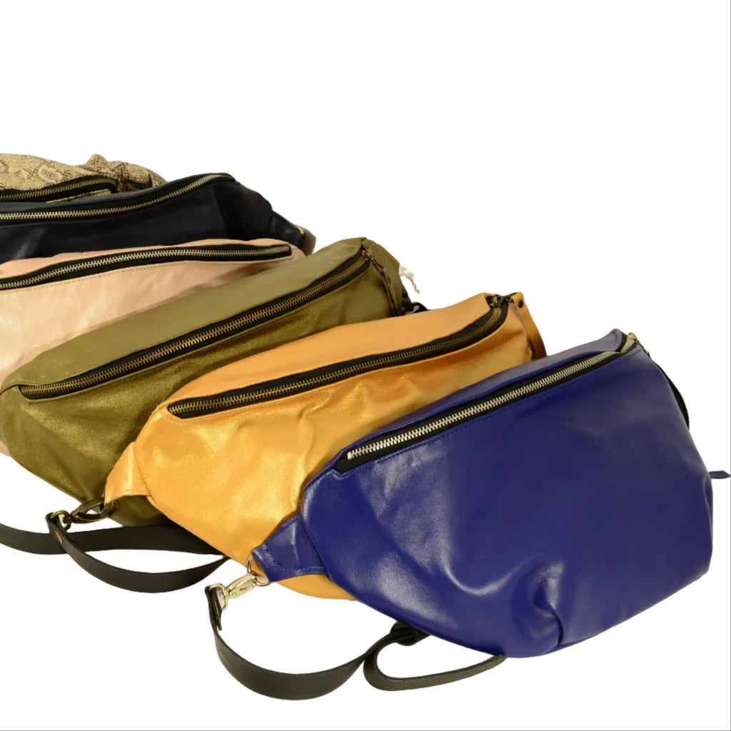 Cobalt Blue Leather Belt Bag – Handmade | Nadin's Leather Studio - Nadin's Leather Studio