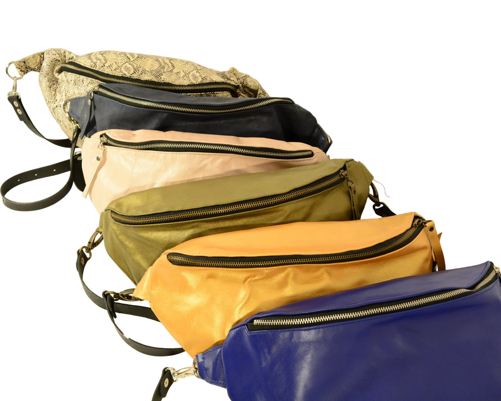 Cobalt Blue Leather Belt Bag – Handmade | Nadin's Leather Studio - Nadin's Leather Studio