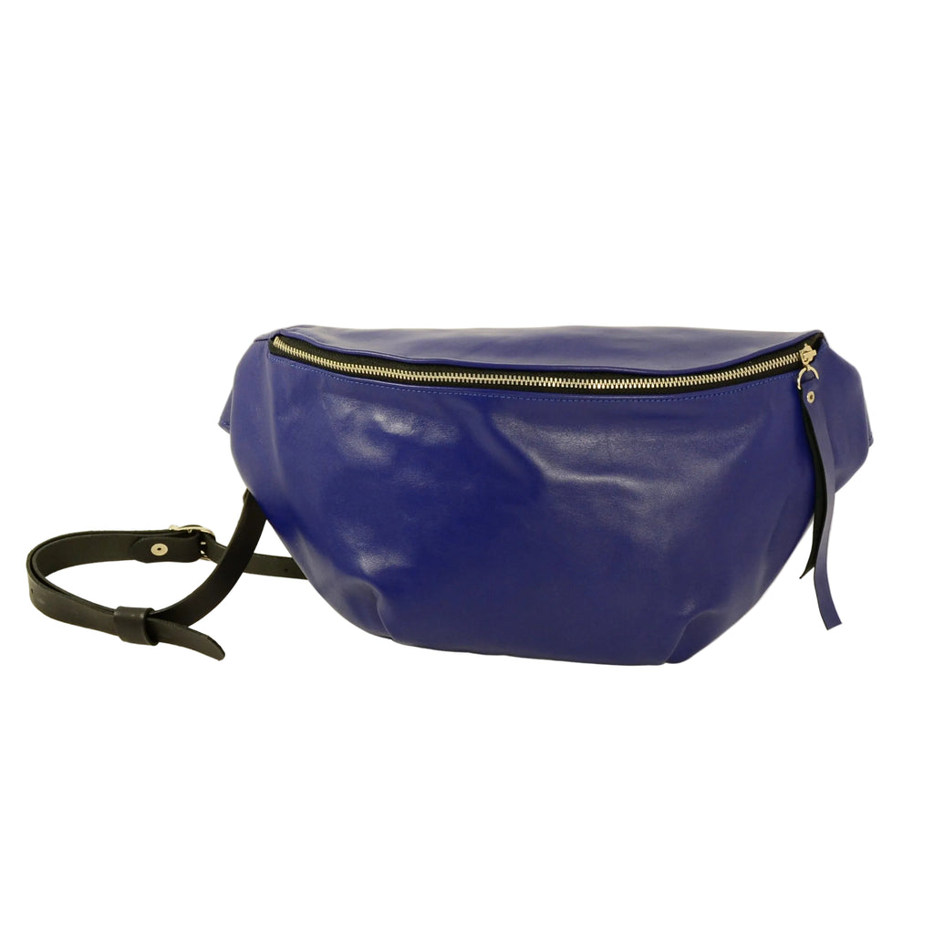 Cobalt Blue Leather Belt Bag – Handmade | Nadin's Leather Studio - Nadin's Leather Studio
