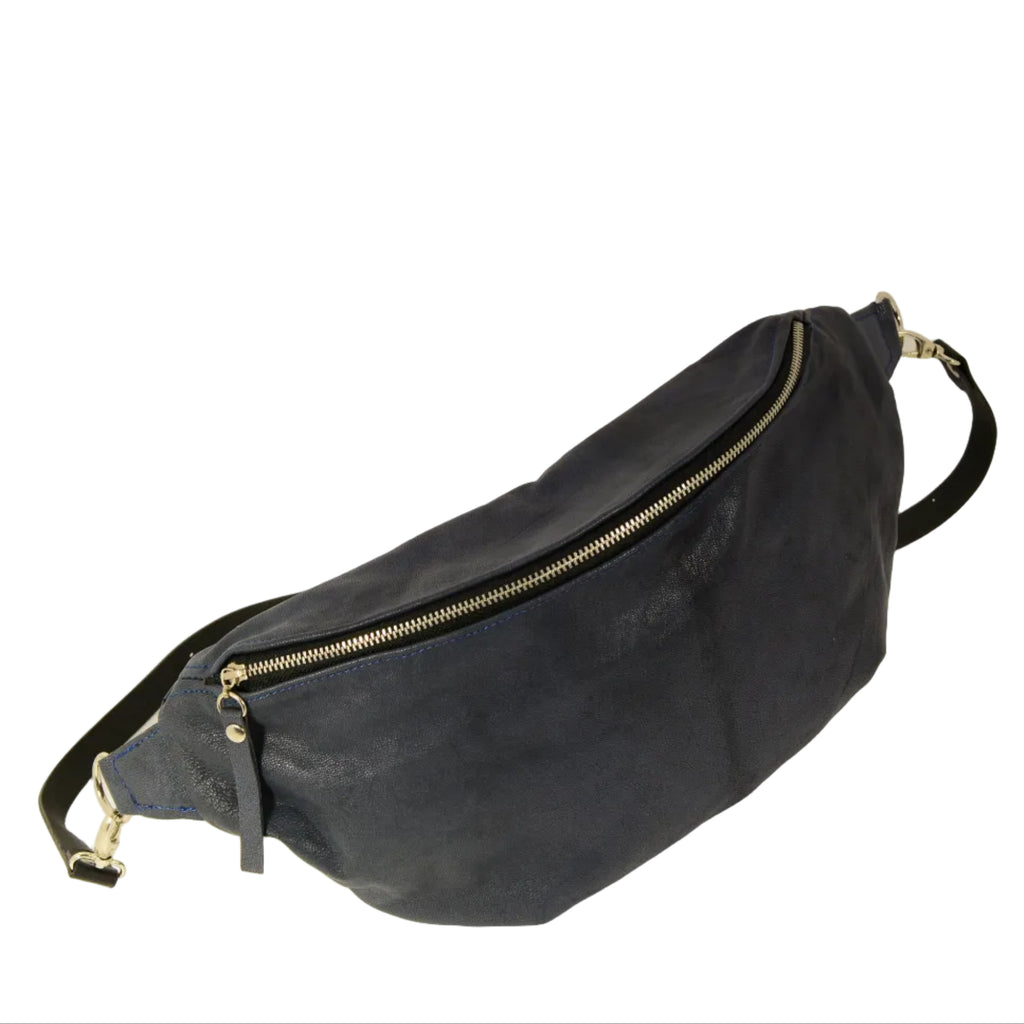 Cobalt Blue Leather Belt Bag – Handmade | Nadin's Leather Studio - Nadin's Leather Studio