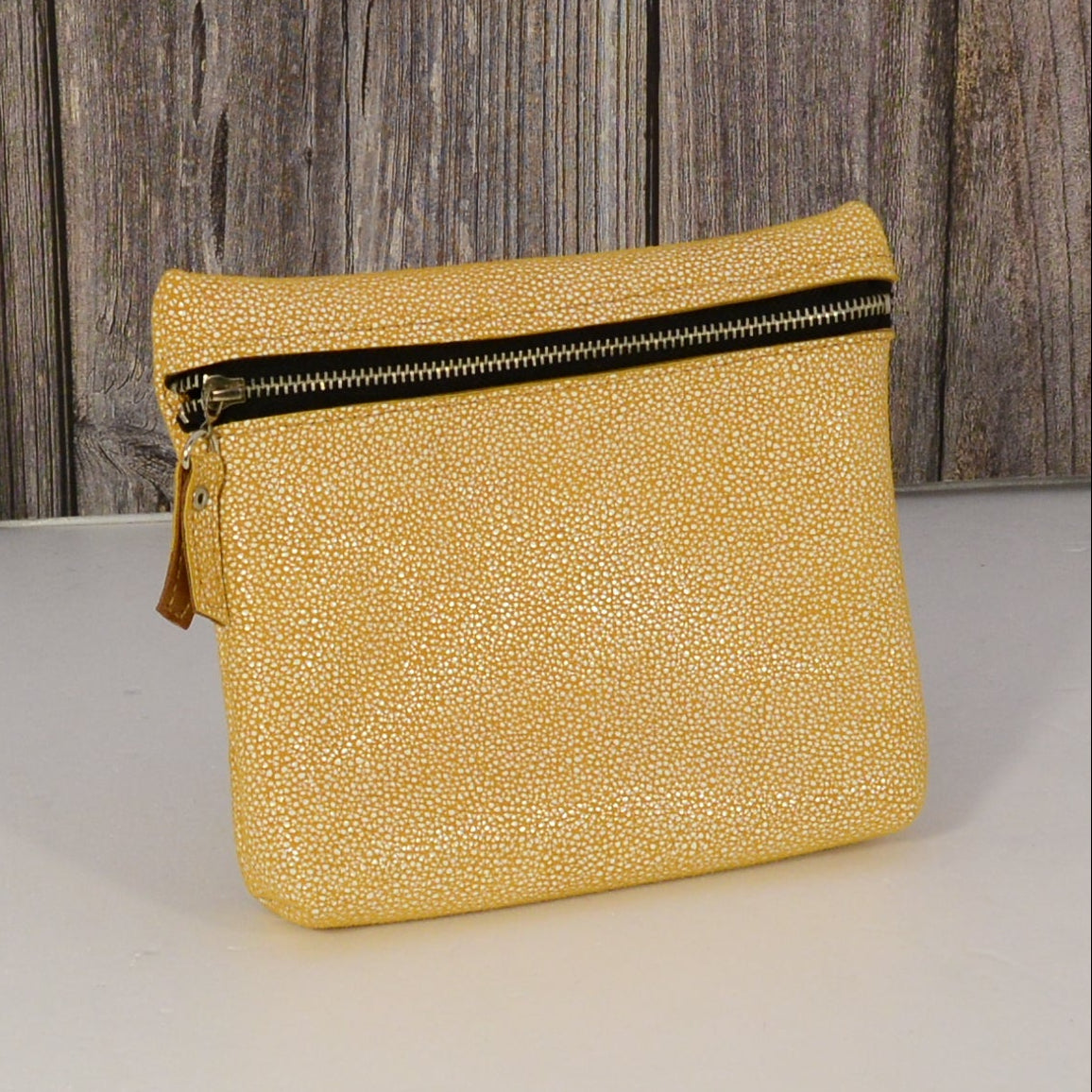 small leather make up bag