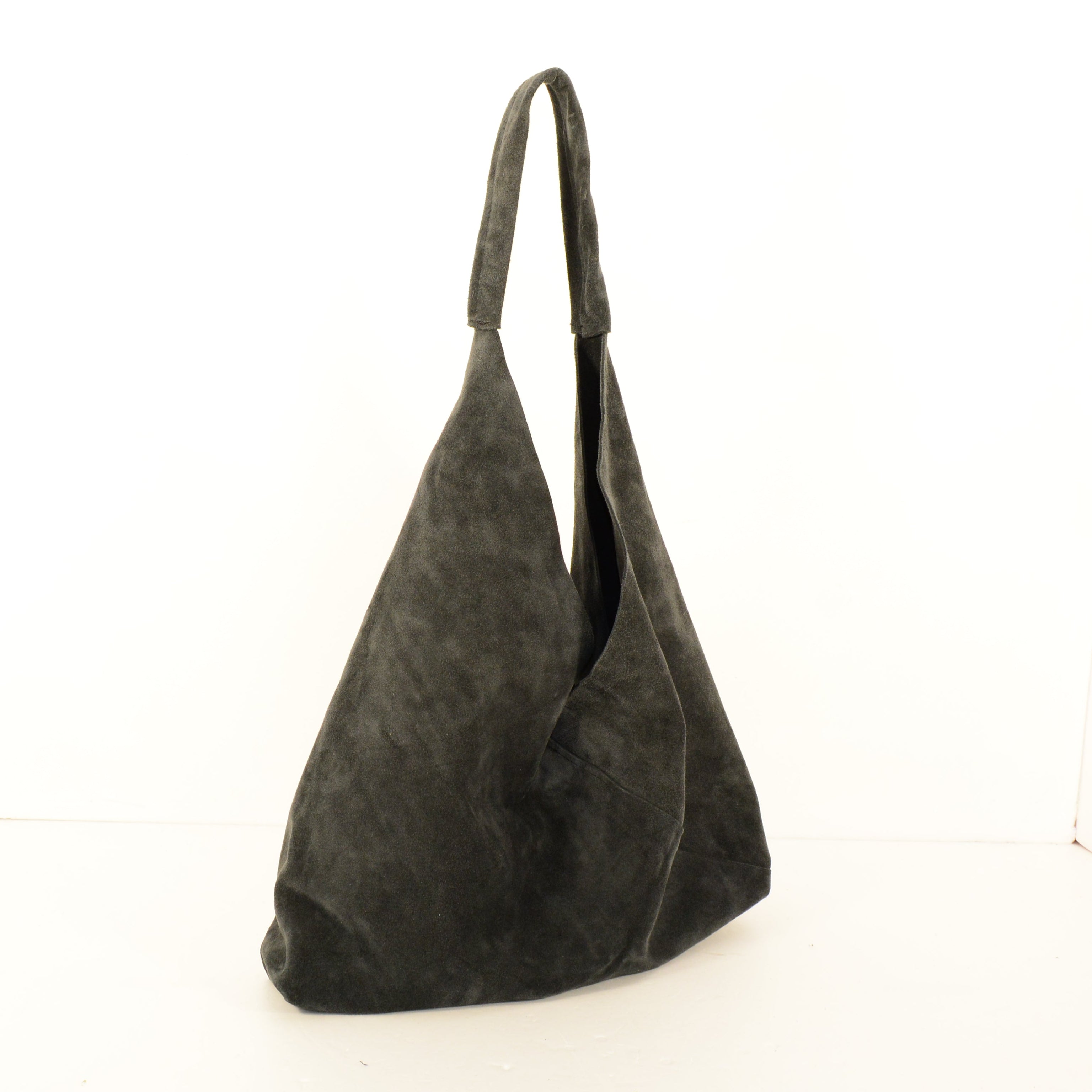 Gray suede bag handmade