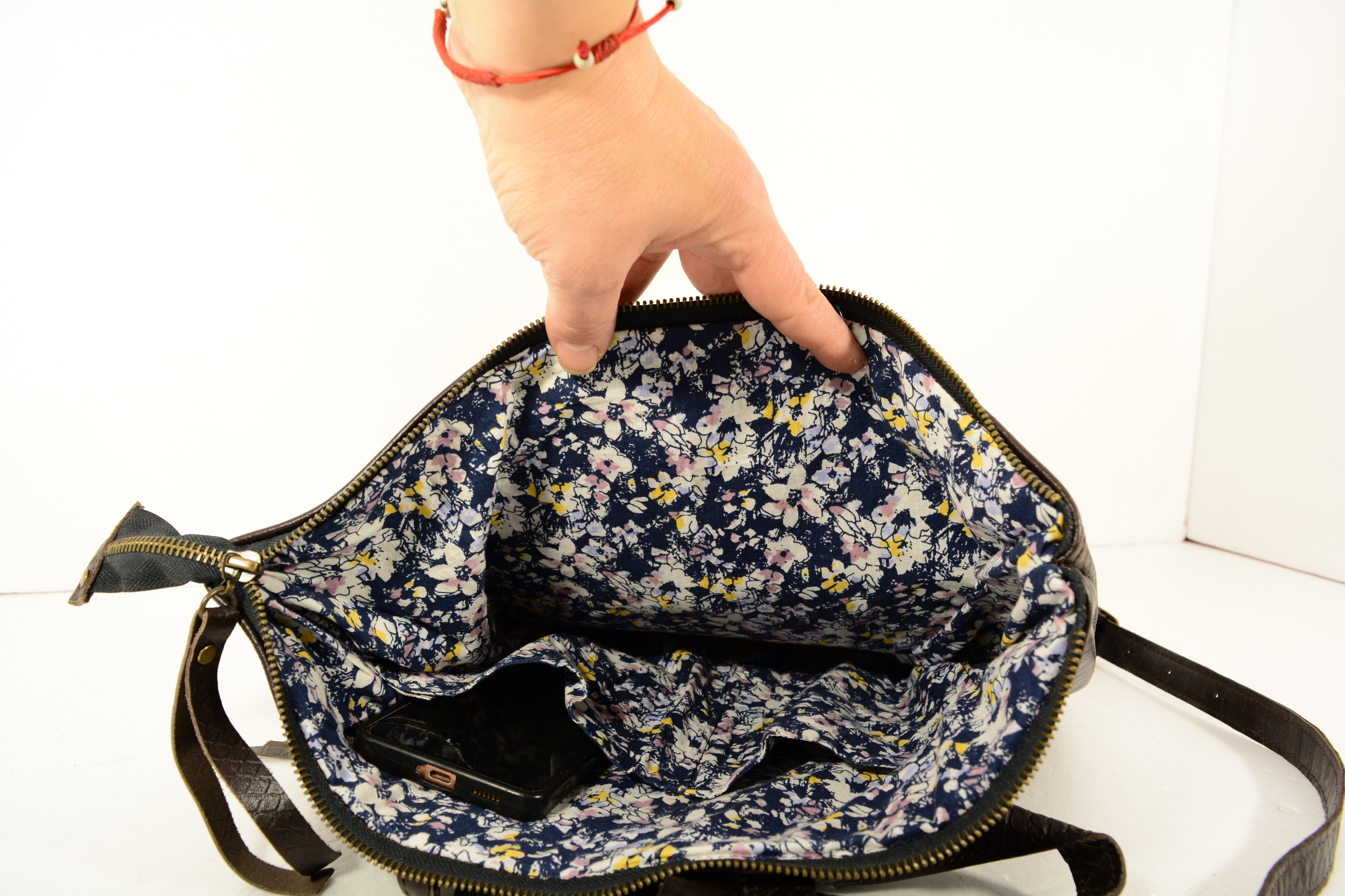 Laether backpack women handmade