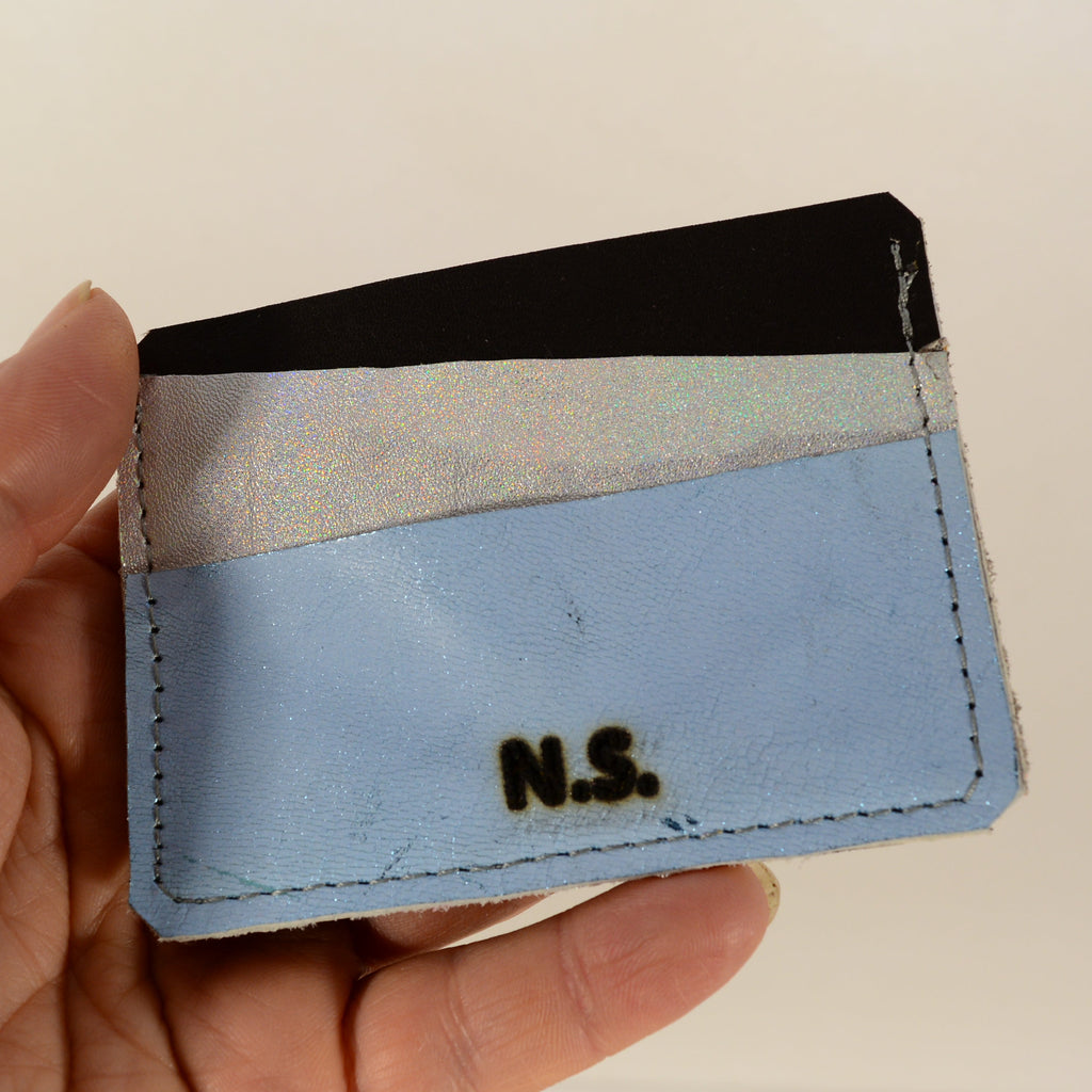 Handmade Leather Card Holder – Two-Tone Genuine Leather - Nadin's Leather Studio