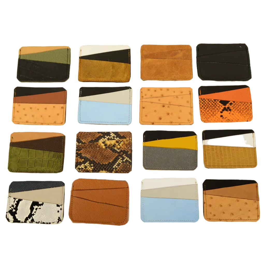 Handmade Leather Card Holder – Two-Tone Genuine Leather - Nadin's Leather Studio