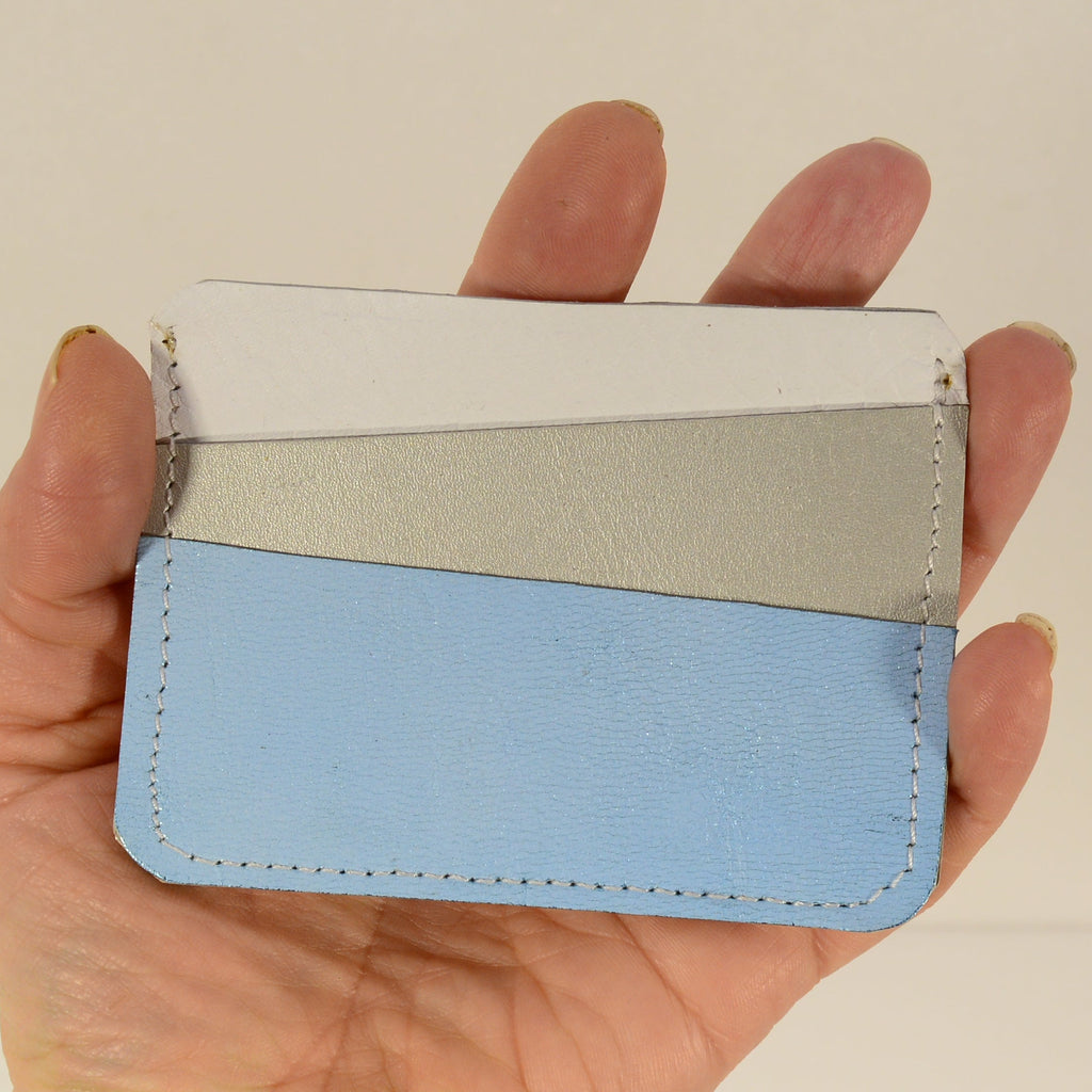 Handmade Leather Card Holder – Two-Tone Genuine Leather - Nadin's Leather Studio
