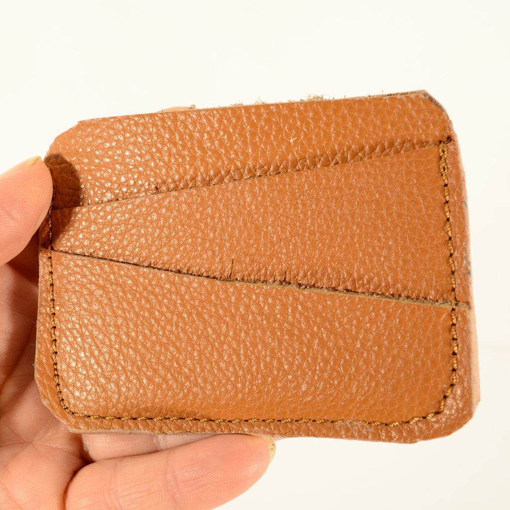 Handmade Leather Card Holder – Two-Tone Genuine Leather - Nadin's Leather Studio