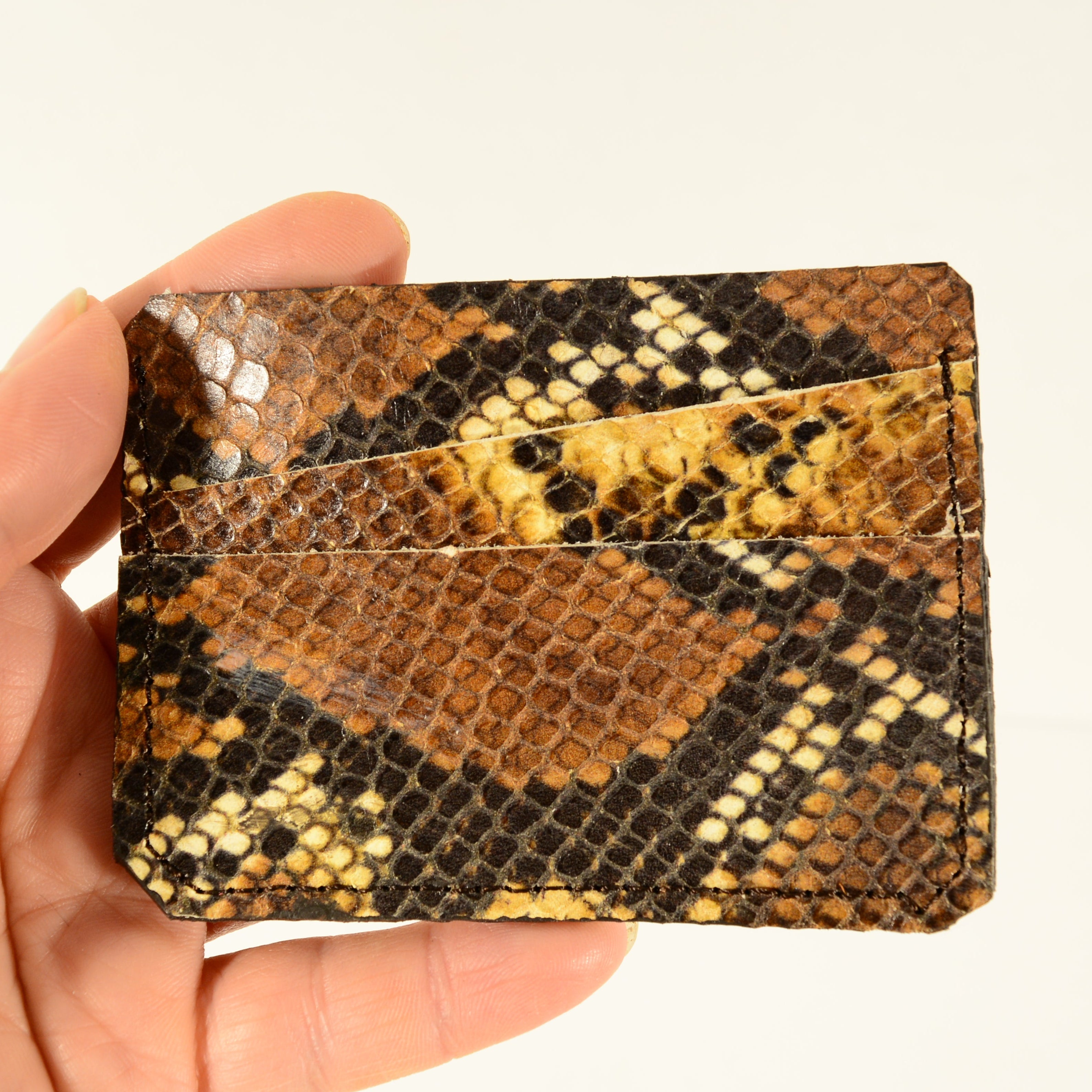 Handmade Leather Card Holder – Two-Tone Genuine Leather - Nadin's Leather Studio
