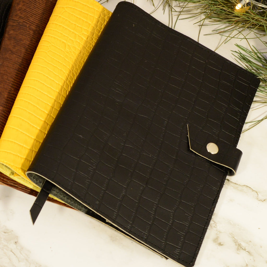 Leather A5 Journal Cover | 8 Textures, Engraving Option, Handmade - Nadin's Leather Studio