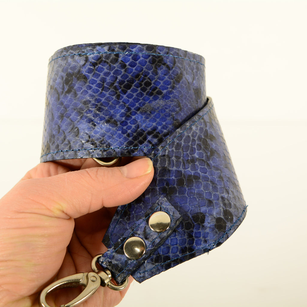 Резервна кожена дръжка  на чанта със змийски ефект - Nadin's Leather Studio