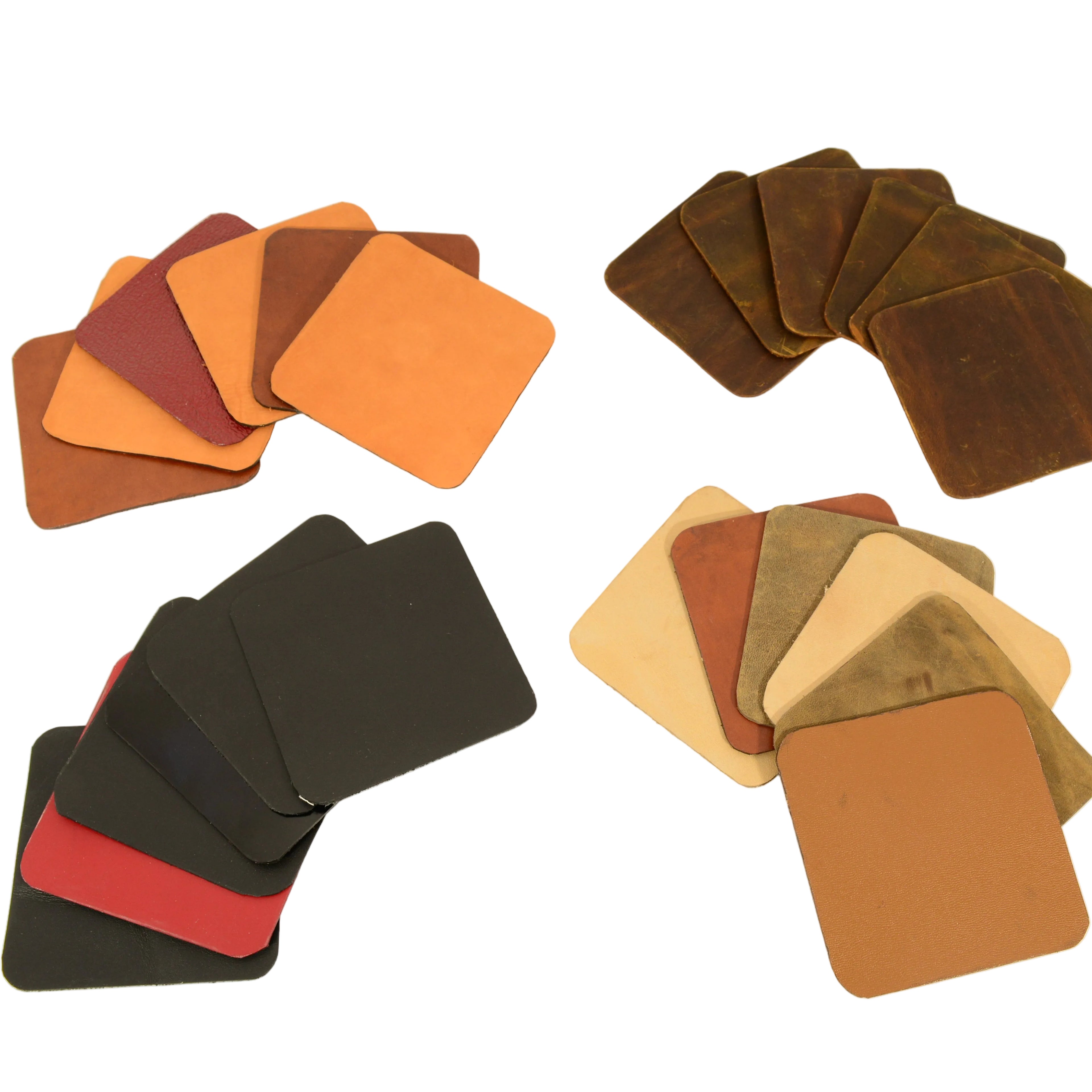 Leather Coaster Set of 6 – Personalised Handmade Genuine Leather - Nadin's Leather Studio