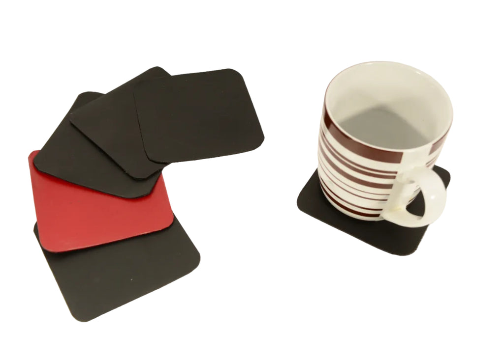 Leather Coaster Set of 6 – Personalised Handmade Genuine Leather - Nadin's Leather Studio