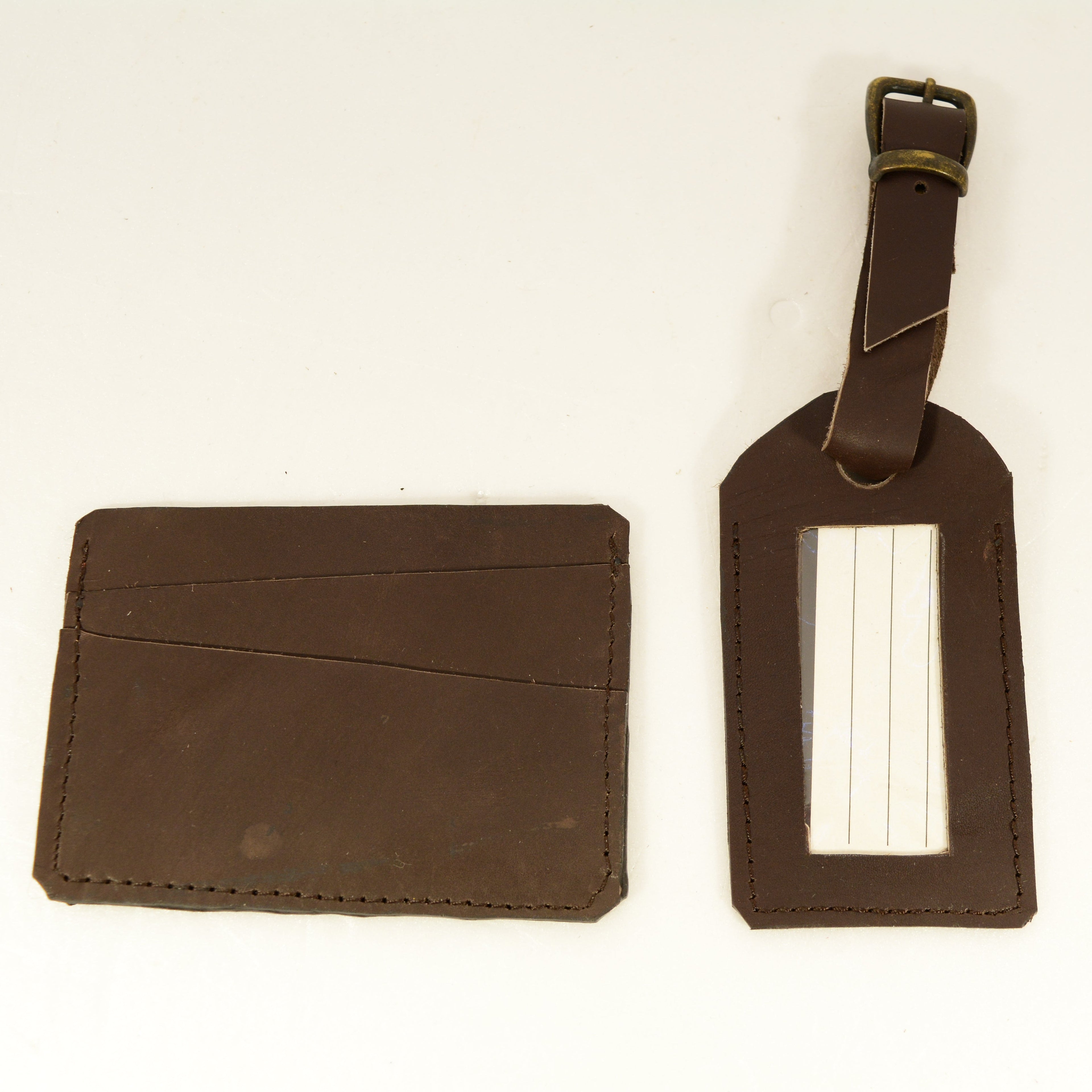 Leather Luggage Tag Set — Handmade Genuine Leather Bundle | Python, Metallic & Smooth - Nadin's Leather Studio
