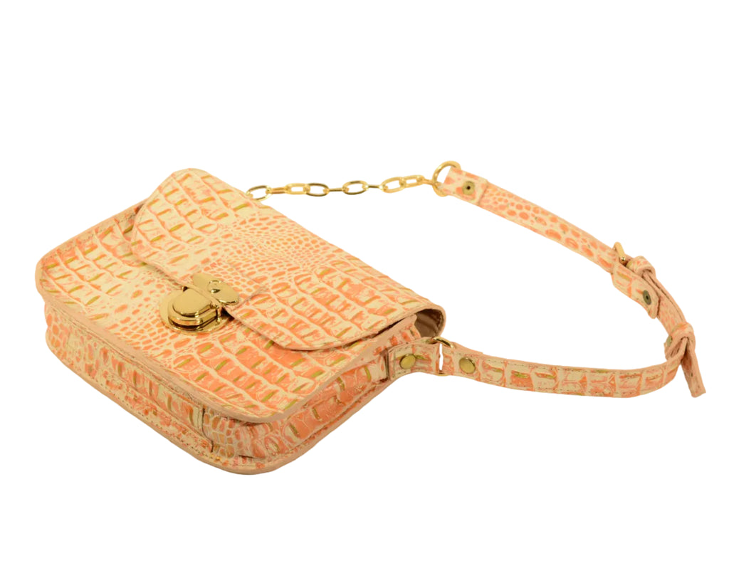 Small Leather Bag in Salmon Pink | Handmade, Genuine Leather - Nadin's Leather Studio