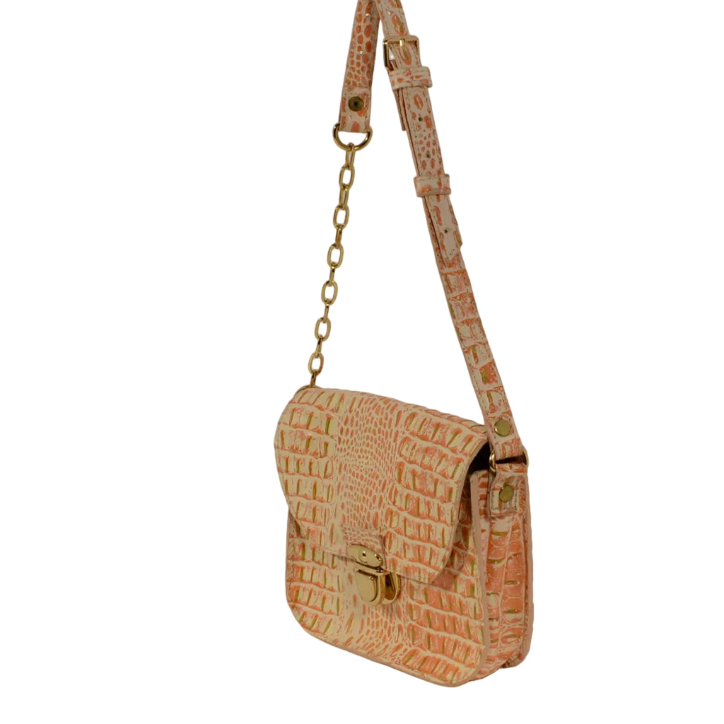 Small Leather Bag in Salmon Pink | Handmade, Genuine Leather - Nadin's Leather Studio