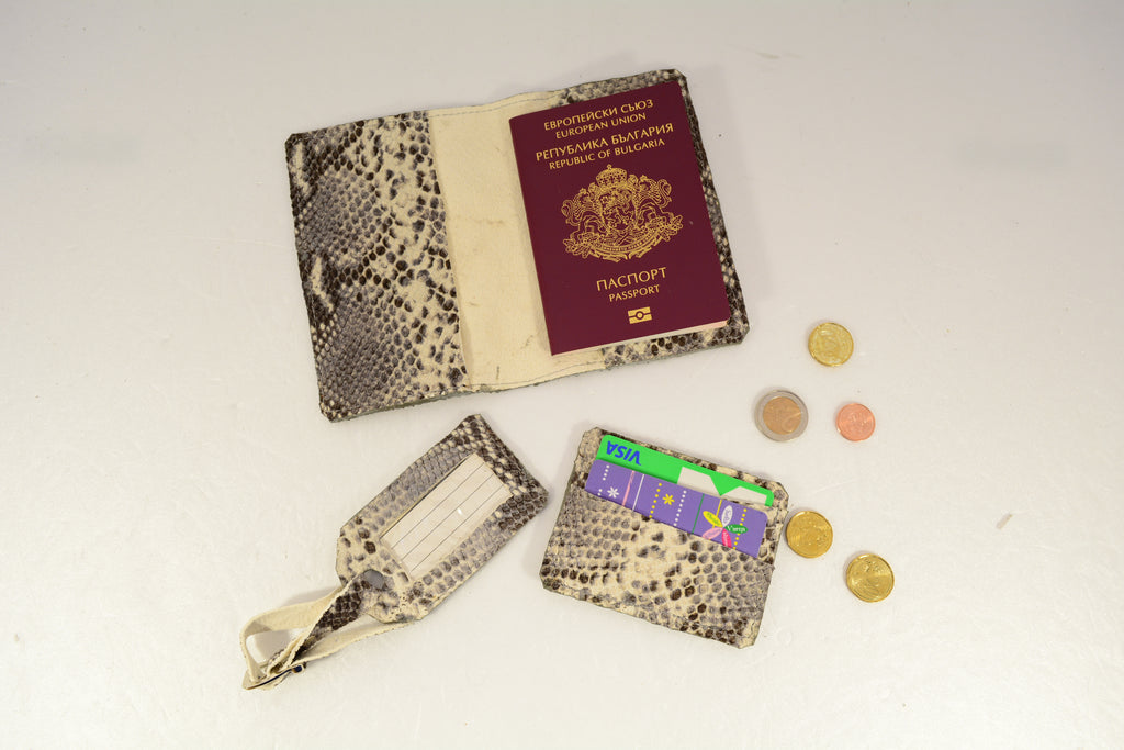 Leather Travel Accessories Set 3-in-1 | Passport Cover, Holder & Tag - Nadin's Leather Studio